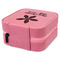 Christmas Holly Travel Jewelry Boxes - Leather - Pink - View from Rear