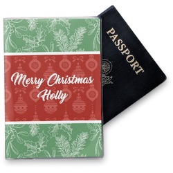 Christmas Holly Vinyl Passport Holder (Personalized)