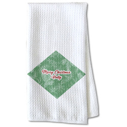 Christmas Holly Kitchen Towel - Waffle Weave - Partial Print (Personalized)