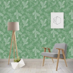 Christmas Holly Wallpaper & Surface Covering (Peel & Stick - Repositionable)