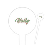 Christmas Holly Round Plastic Food Picks (Personalized)