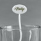 Christmas Holly White Plastic 7" Stir Stick - Oval - Main