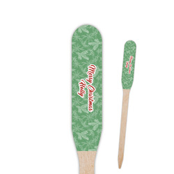 Christmas Holly Paddle Wooden Food Picks - Single Sided (Personalized)
