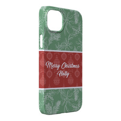 Christmas Holly iPhone Case - Plastic - iPhone 14 Plus (Personalized)