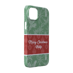 Christmas Holly iPhone Case - Plastic - iPhone 14 Pro (Personalized)