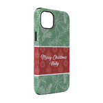 Christmas Holly iPhone Case - Rubber Lined - iPhone 14 (Personalized)