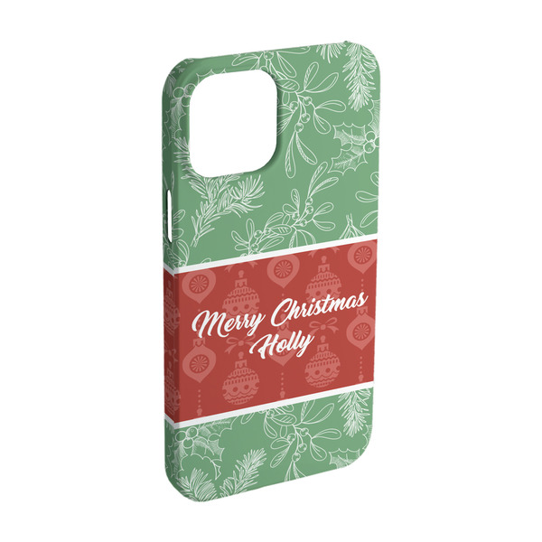 Custom Christmas Holly iPhone Case - Plastic - iPhone 15 (Personalized)