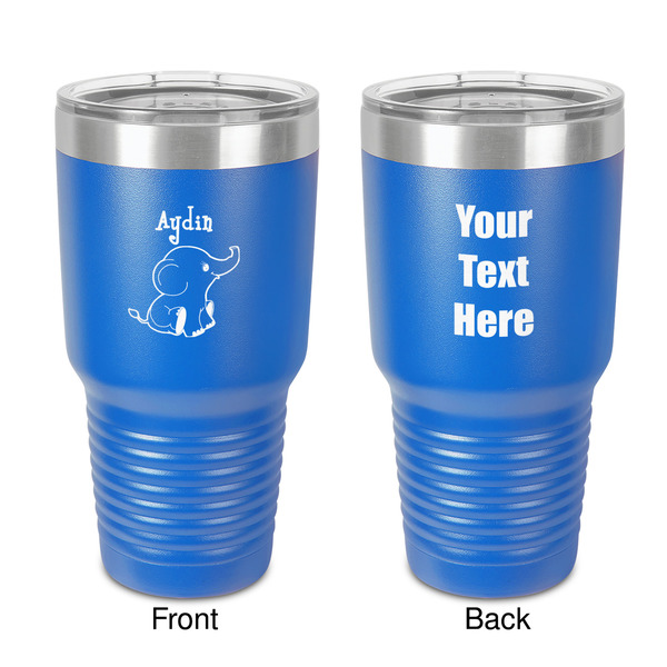 Custom Safari 30 oz Stainless Steel Tumbler - Royal Blue - Double-Sided (Personalized)