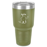 Safari 30 oz Stainless Steel Tumbler - Olive - Single-Sided (Personalized)