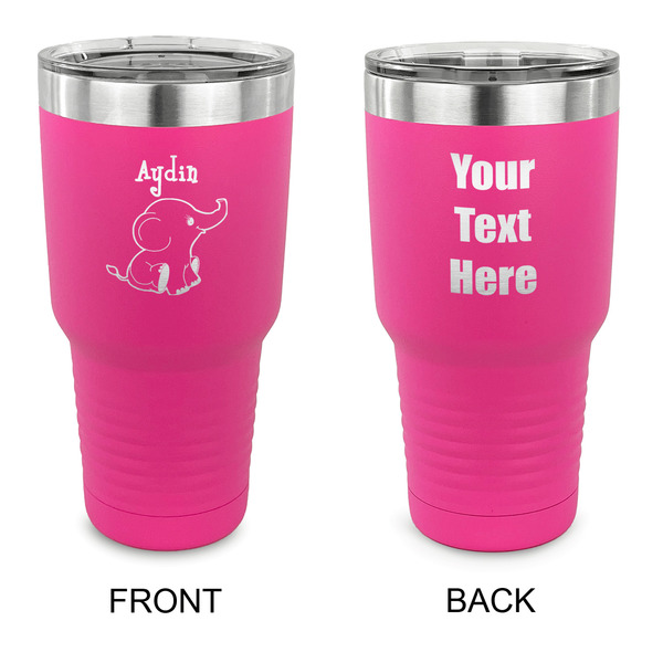 Custom Safari 30 oz Stainless Steel Tumbler - Pink - Double Sided (Personalized)