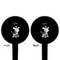 Safari Black Plastic 4" Food Pick - Round - Double Sided - Front & Back