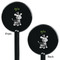 Safari Black Plastic 5.5" Stir Stick - Double Sided - Round - Front & Back