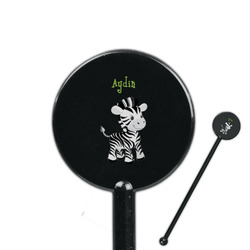 Safari 5.5" Round Plastic Stir Sticks - Black - Double Sided (Personalized)