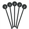 Safari Black Plastic 5.5" Stir Stick - Round - Fan View