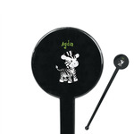 Safari 7" Round Plastic Stir Sticks - Black - Double Sided (Personalized)