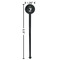 Safari Black Plastic 7" Stir Stick - Round - Dimensions