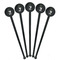 Safari Black Plastic 7" Stir Stick - Round - Fan View