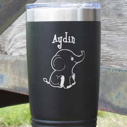 Safari 20 oz Stainless Steel Tumbler - Black - Double Sided (Personalized)