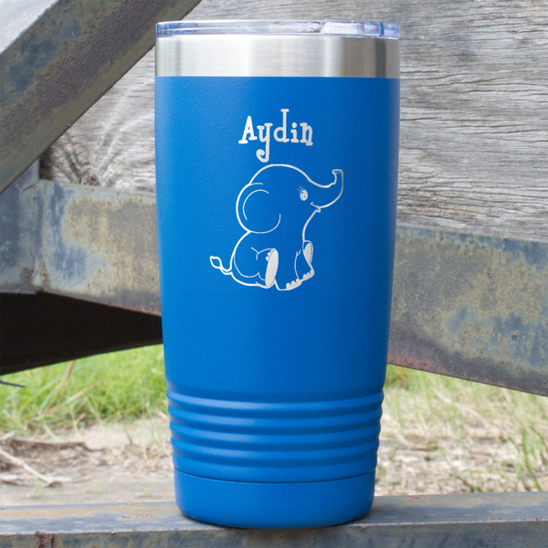 Custom Safari 20 oz Stainless Steel Tumbler - Royal Blue - Double Sided (Personalized)