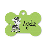 Safari Bone Shaped Dog ID Tag - Small (Personalized)