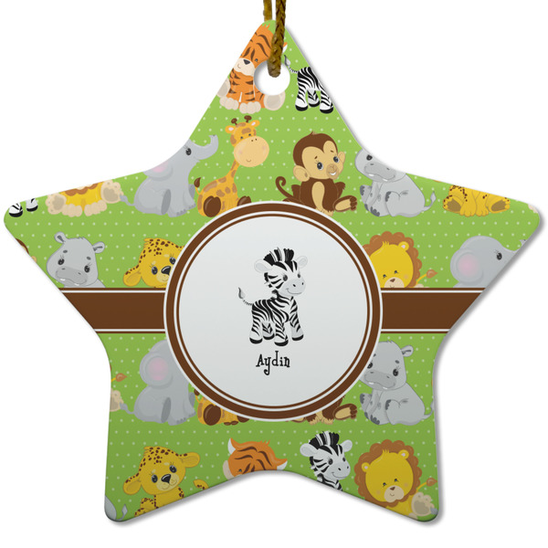 Custom Safari Star Ceramic Ornament w/ Name or Text