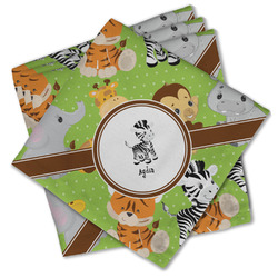 Safari Cloth Cocktail Napkins - Set of 4 w/ Name or Text