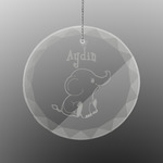 Safari Engraved Glass Ornament - Round (Personalized)