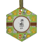 Safari Flat Glass Ornament - Hexagon w/ Name or Text