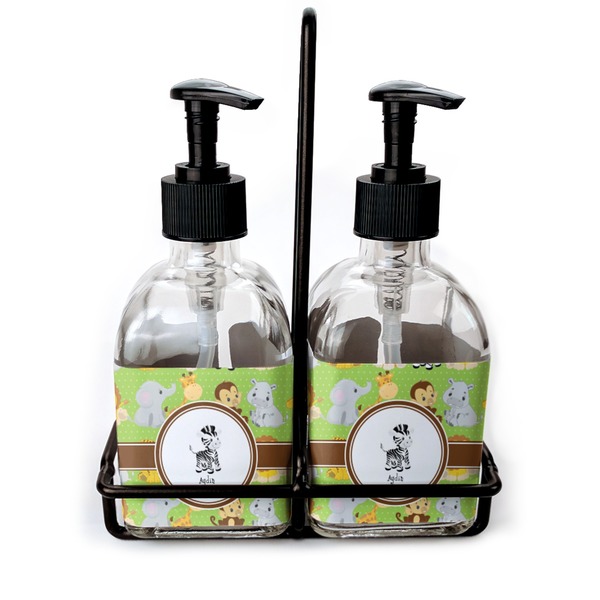 Custom Safari Glass Soap & Lotion Bottle Set (Personalized)