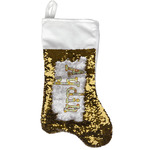 Safari Reversible Sequin Stocking - Gold (Personalized)