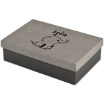 Safari Large Gift Box w/ Engraved Leather Lid (Personalized)