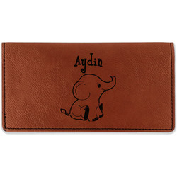 Safari Leatherette Checkbook Holder - Double Sided (Personalized)