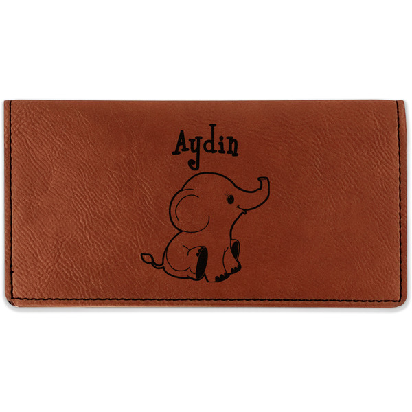 Custom Safari Leatherette Checkbook Holder - Single Sided (Personalized)