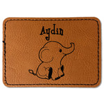 Safari Faux Leather Iron On Patch - Rectangle (Personalized)