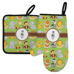 Safari Left Oven Mitt & Pot Holder Set w/ Name or Text