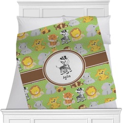 Safari Minky Blanket - Toddler / Throw - 60"x50" - Double Sided (Personalized)