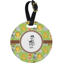 Safari Plastic Luggage Tag - Round (Personalized)