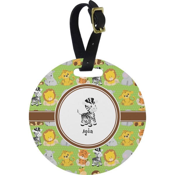 Custom Safari Plastic Luggage Tag - Round (Personalized)