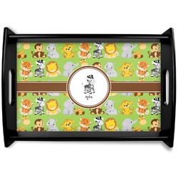 Safari Black Wooden Tray - Small (Personalized)