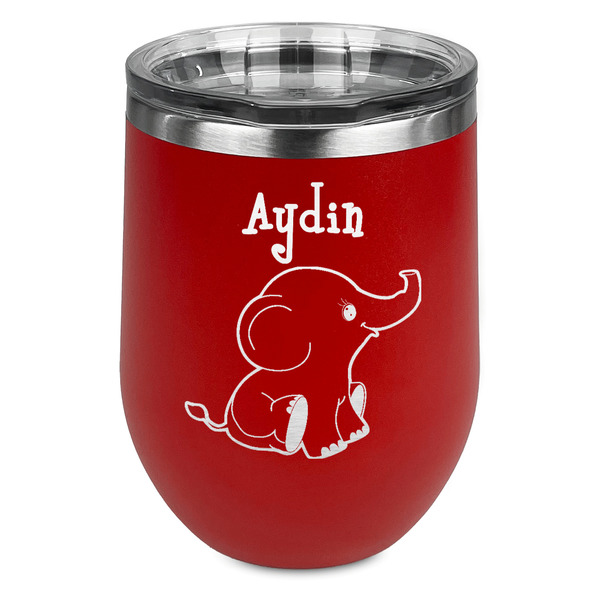 Custom Safari Stemless Stainless Steel Wine Tumbler - Red - Double Sided (Personalized)