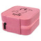 Safari Travel Jewelry Boxes - Leather - Pink - View from Rear