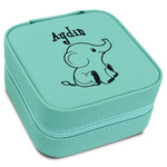 Safari Travel Jewelry Box - Teal Leather (Personalized)