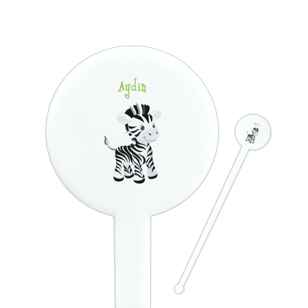 Custom Safari 7" Round Plastic Stir Sticks - White - Single Sided (Personalized)