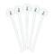 Safari White Plastic 7" Stir Stick - Round - Fan View