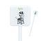 Safari White Plastic Stir Stick - Square - Closeup