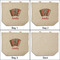 Vintage Musical Instruments 3 Reusable Cotton Grocery Bags - Front & Back View