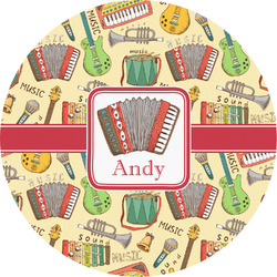 Vintage Musical Instruments Multipurpose Round Labels - 5" (Personalized)