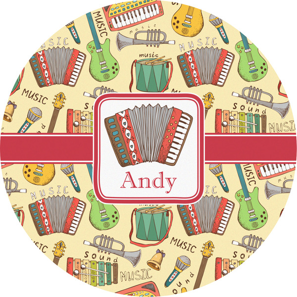 Custom Vintage Musical Instruments Multipurpose Round Labels - 5" (Personalized)