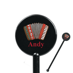 Vintage Musical Instruments 5.5" Round Plastic Stir Sticks - Black - Double Sided (Personalized)