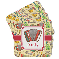 Vintage Musical Instruments Cork Coaster - Set of 4 w/ Name or Text